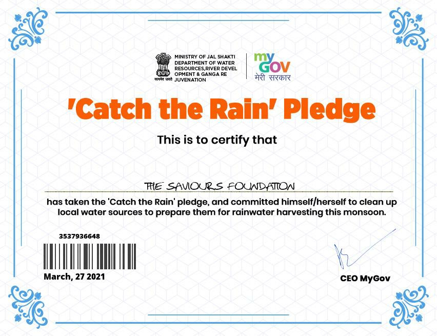 'Catch the rain' Pledge